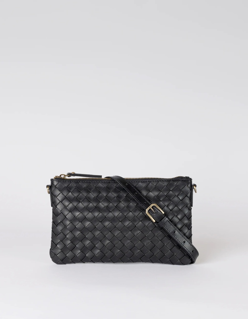 O MY BAG Lexi Black woven classic leather