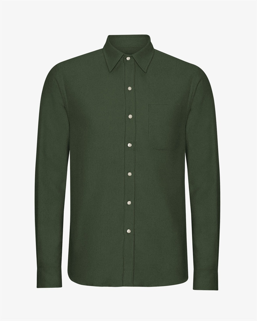 COLORFUL STANDARD skyrta Flannel shirt Hunter green