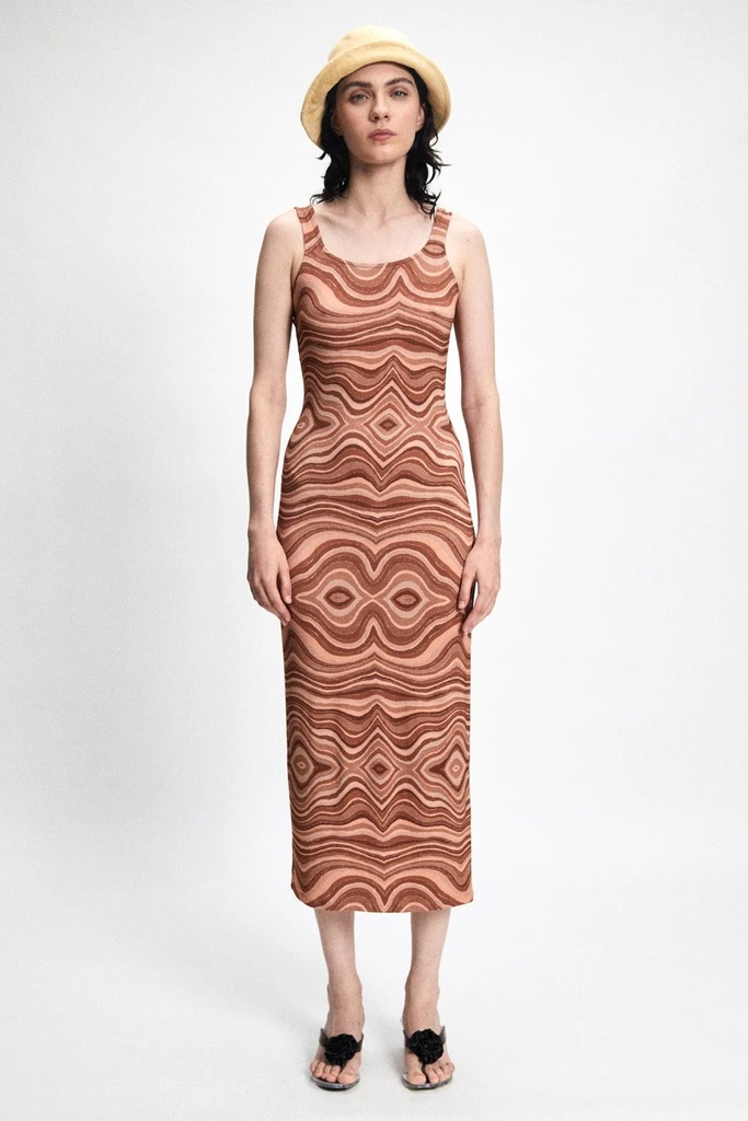 RITA ROW kjóll MARSDEN Printed knit fitted dress