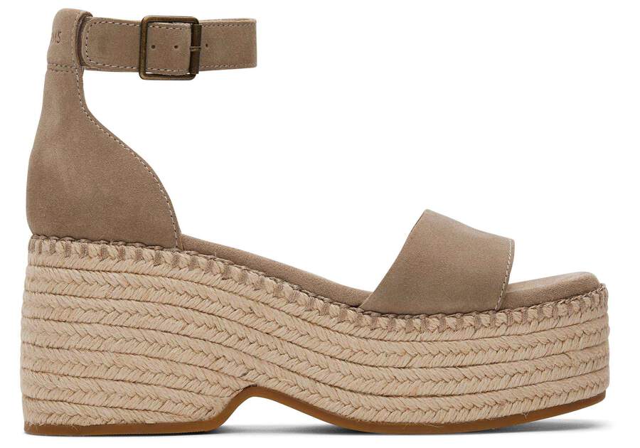 TOMS skór - Women Laila Taupe Suede Platform