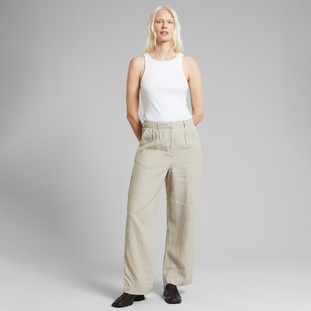 Dedicated buxur Pants Vickleby Linen Ecru