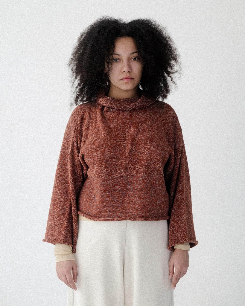 Baserange Peysa Seira Turtleneck Rust Melange