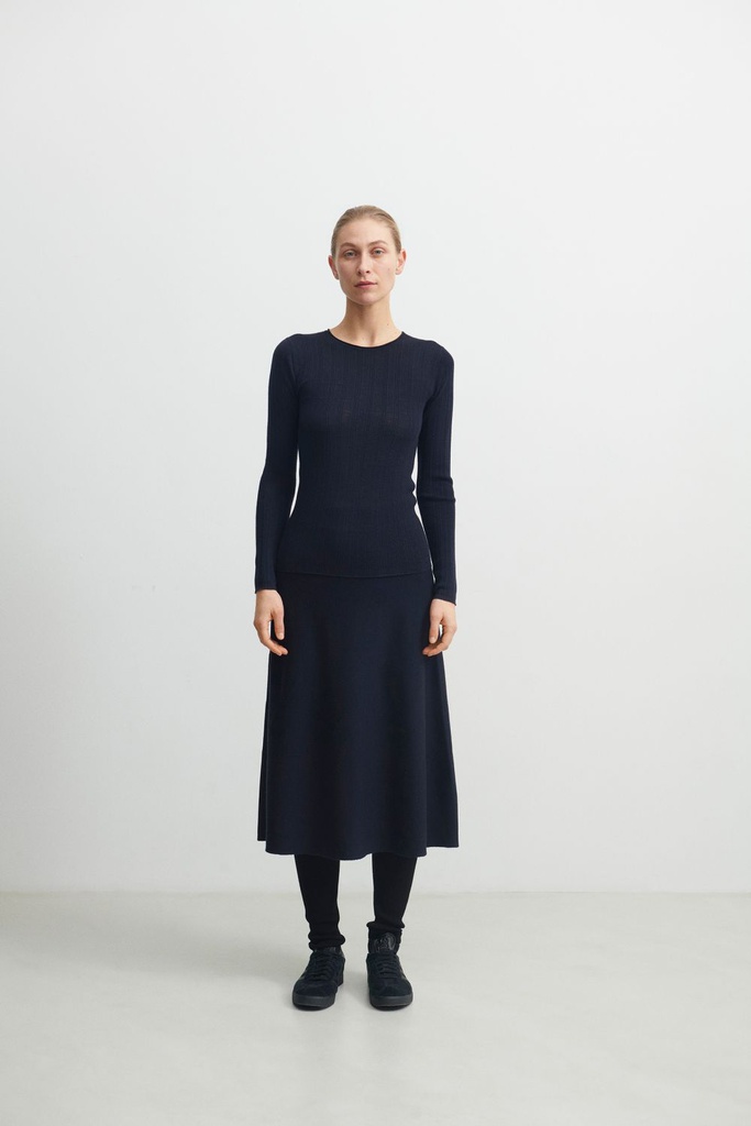 FUB peysa Rib blouse 10224 Dark Navy