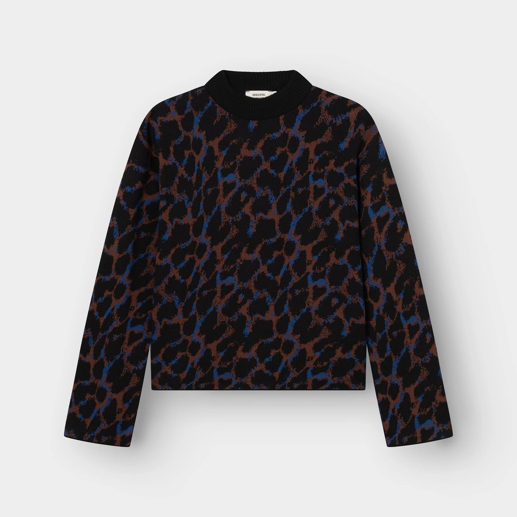 Dedicated Peysa Sweater Limhamn Leopard Multi Color