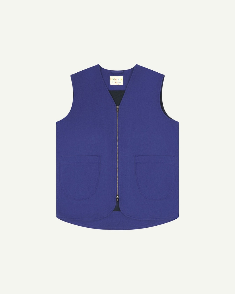 Uskees Vesti #3036 drill zip up vest - Ultra blue
