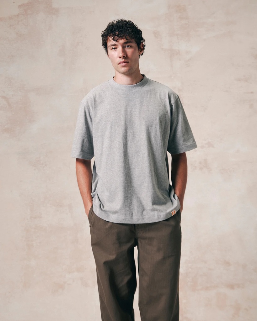 Uskees Bolur #7008 Oversized t-shirt - Grey marl