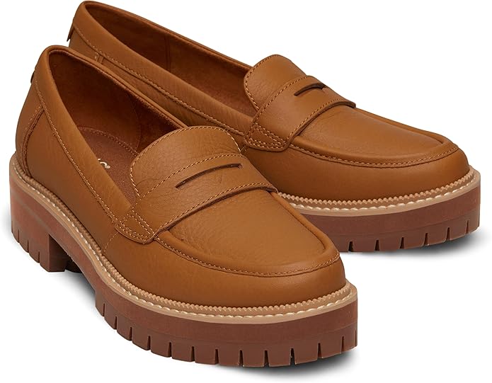 TOMS skór - Cara loafer Tan leather