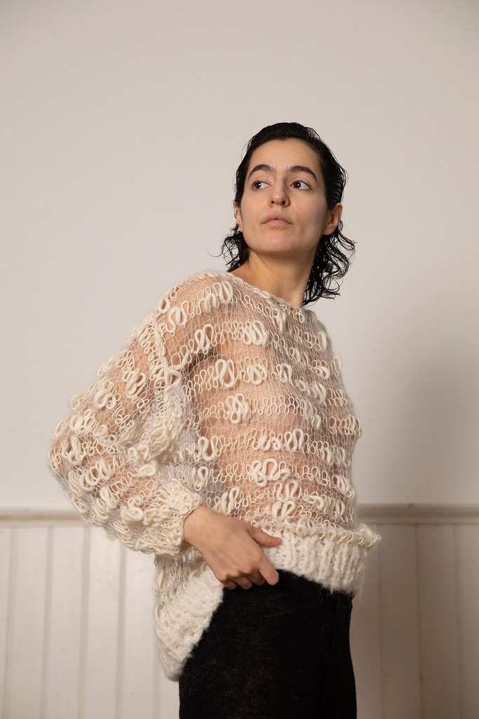 GUÐRUN&GUÐRUN peysa Purla off white