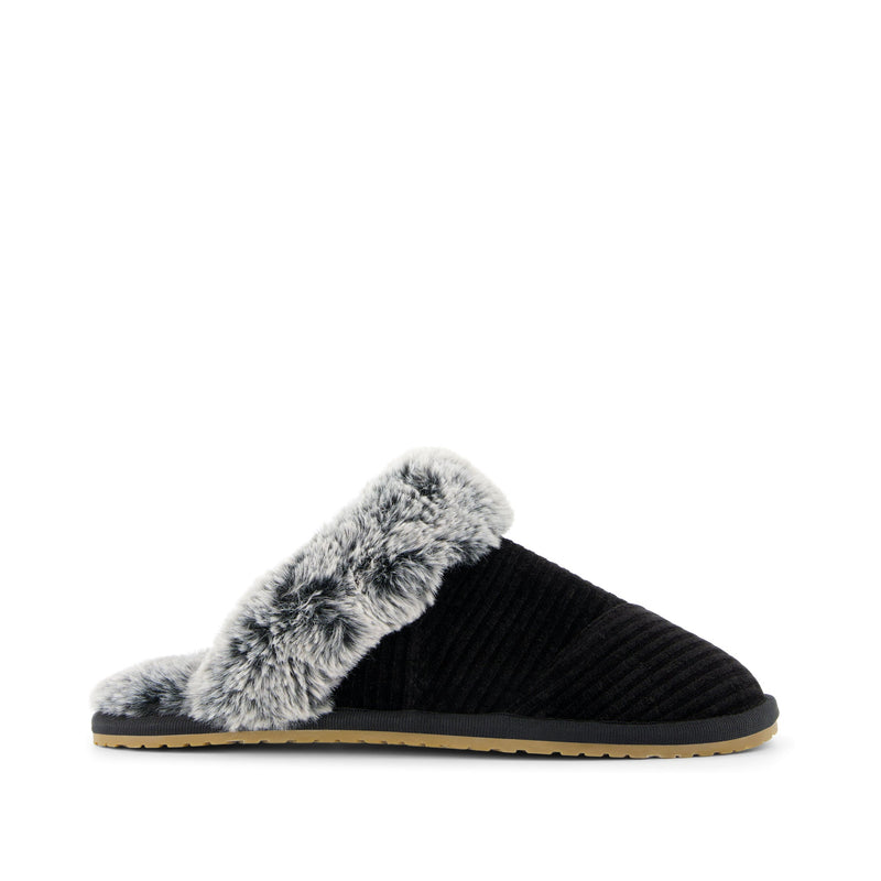 TOMS skór - Women Valeri slipper Black rib knit