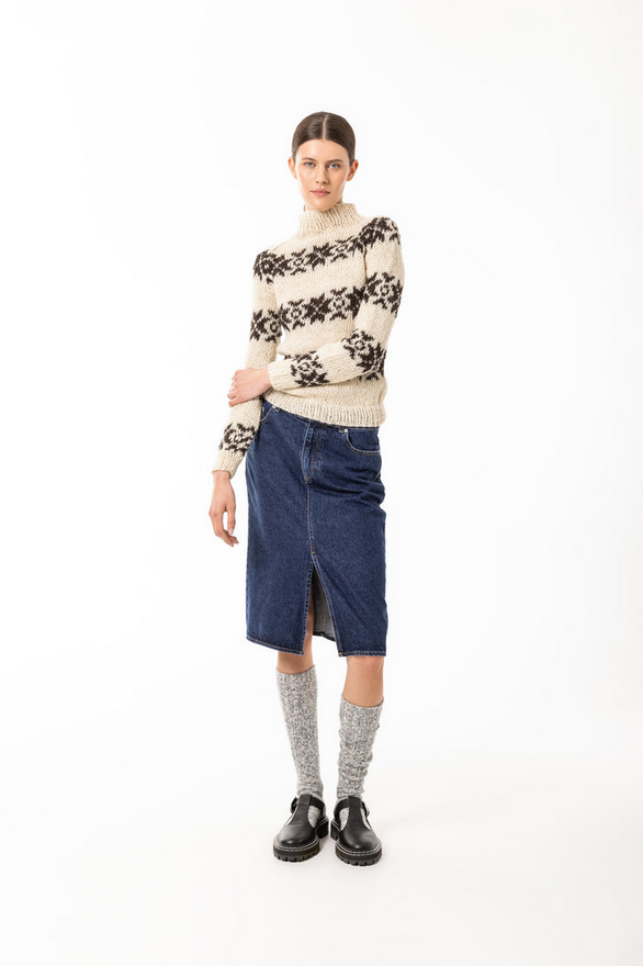 GUÐRUN&GUÐRUN peysa Vón Off white/Brown