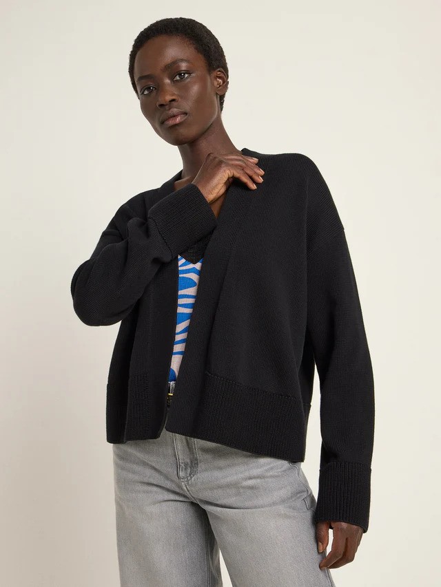 Lanius peysa Strickjacke GOTS Black