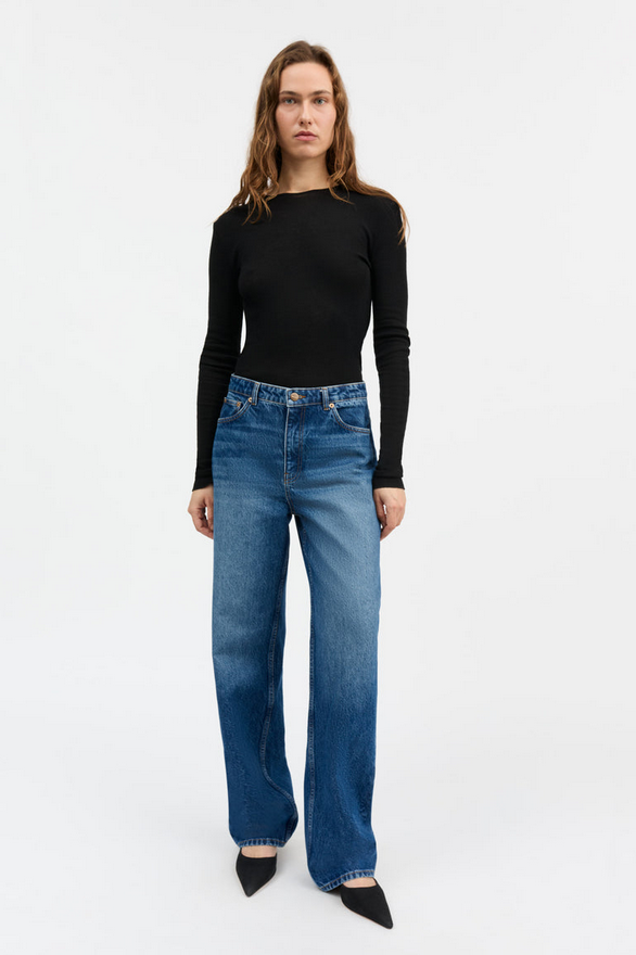 SKALL buxur Maddy straight jeans washed blue