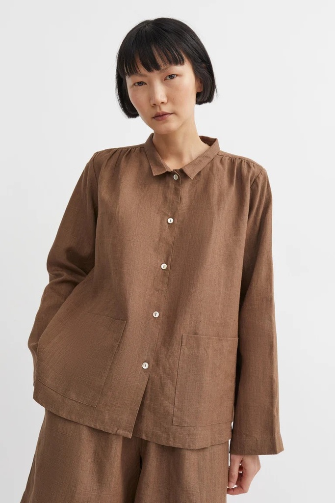 SKALL skyrta Nettle shirt Cedar brown