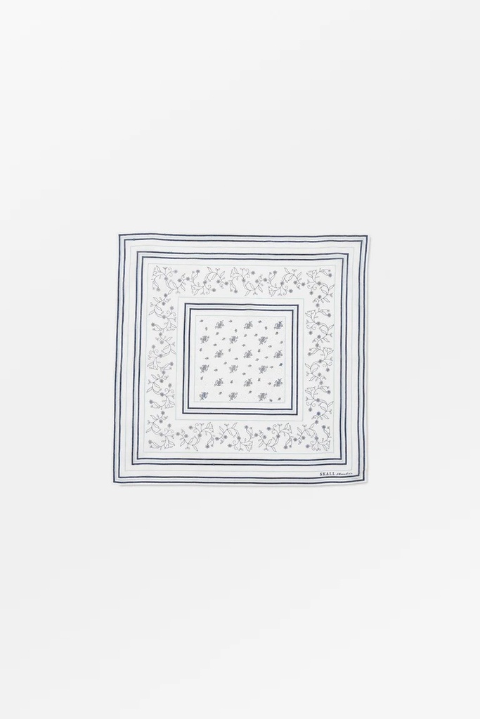 SKALL  klútur Classic scarf Light cream/blue