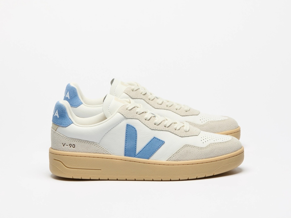 VEJA skór V-90 Leather Extra White Aqua Natural