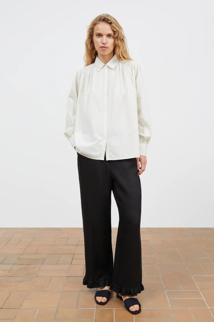 SKALL skyrta Louise shirt Light blue/white stripe