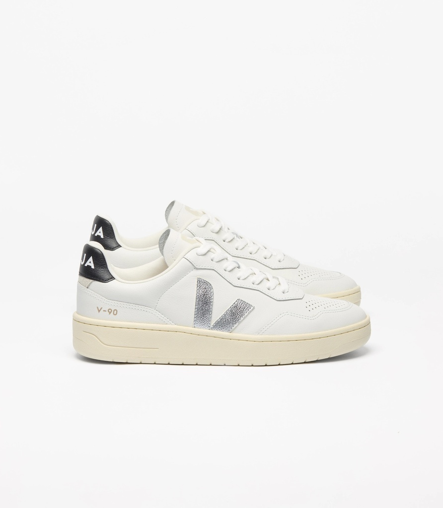 VEJA skór V-90 LEATHER Extra White Silver