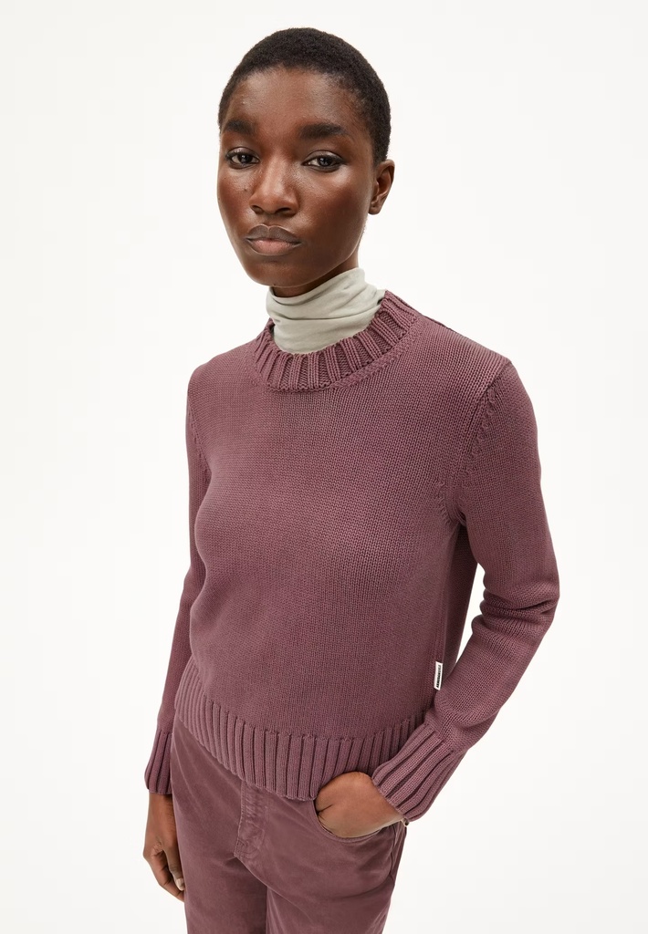 ARMEDANGELS peysa Amaliaas GMT dye dark berry
