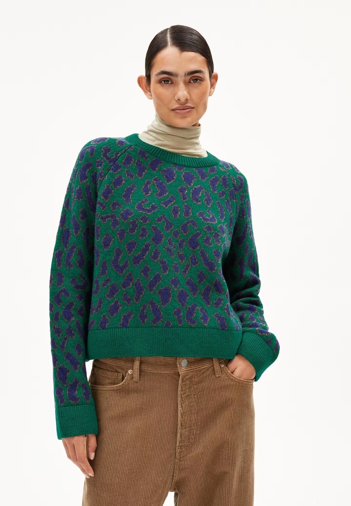 ARMEDANGELS peysa Diliriaa Leopard Emerald green