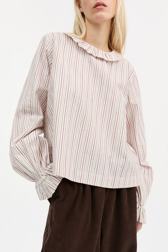 SKALL skyrta Cornflower blouse Raspberry/cream