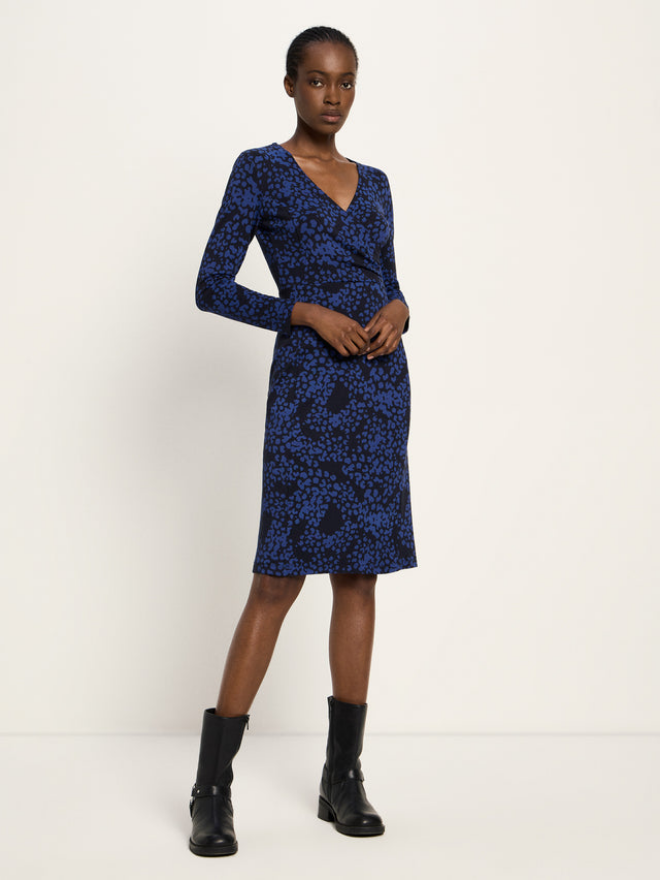 Lanius kjóll Kleid mit Wickeloptic print painted