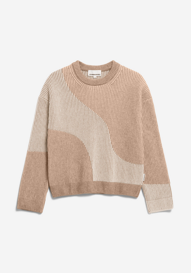 ARMEDANGELS peysa Mayraa Vanise Camel melange/oatmilk