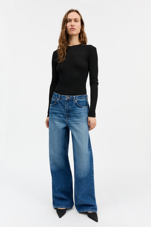 SKALL buxur Willow wide jeans Vintage washed blue