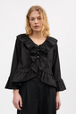 SKALL skyrta Rimini flounce blouse Black