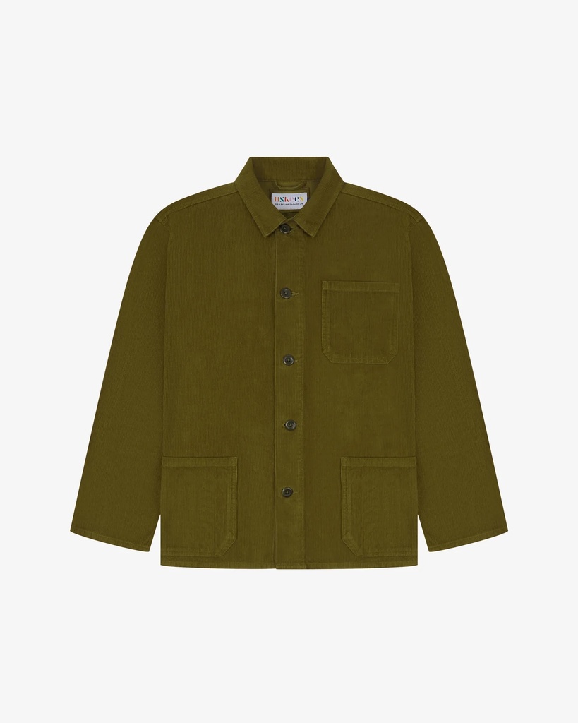 Uskees skyrta #3001 Cord overshirt Woodland green