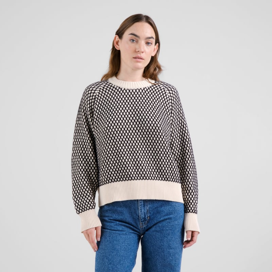 Dedicated peysa Husie bubble knit Black/vanilla