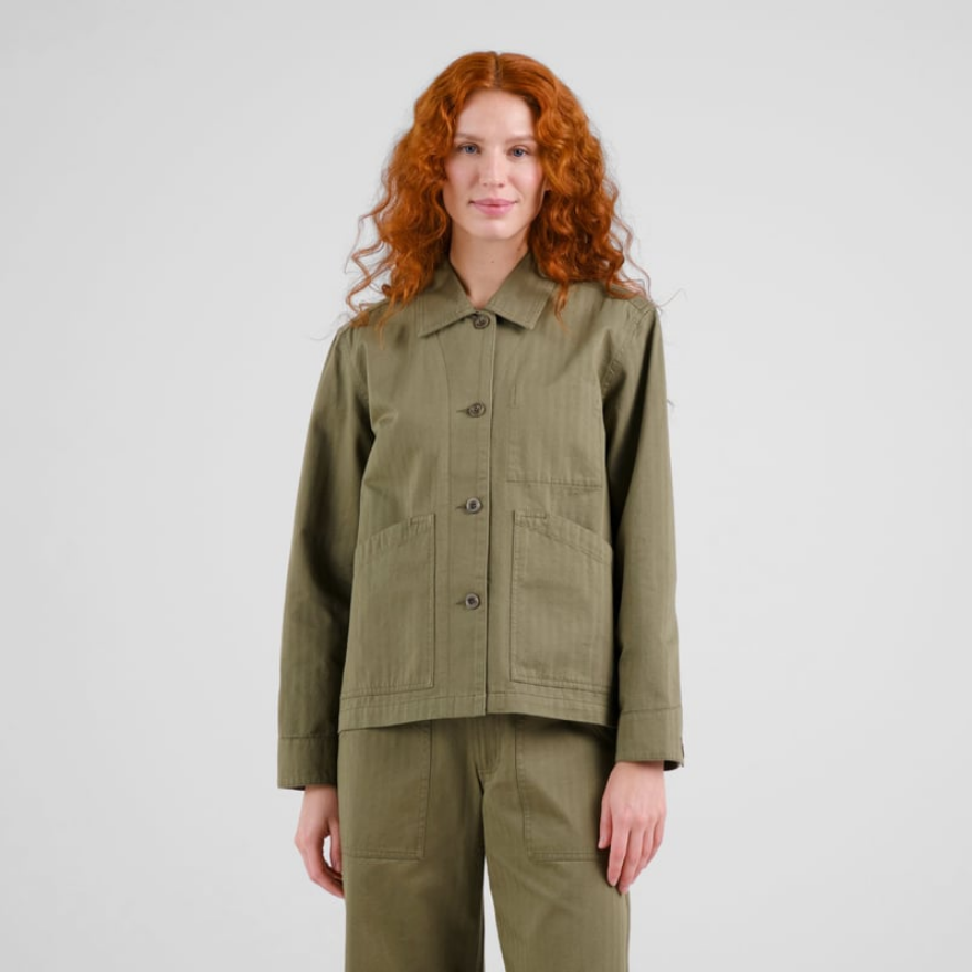Dedicated jakki Jacket Stiby Herringbone Leaf green