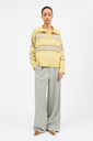 SKALL peysa Paul V-neck jumper Yellow/grey stripes