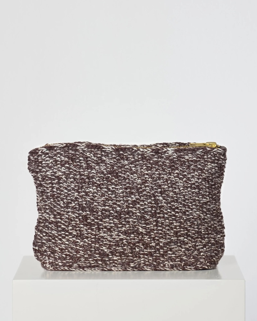 GAI+LISVA Veski Stine Alpaca Purse Mulch/Ecru