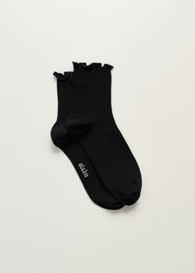 AIAYU SOKKAR Cotton Frill sock BLACK