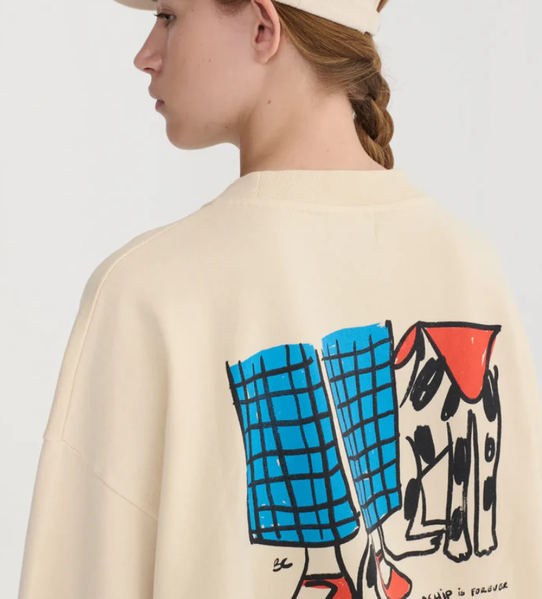 BOBO CHOSES Bolur Dog Friendship fitted T-shirt Yellow