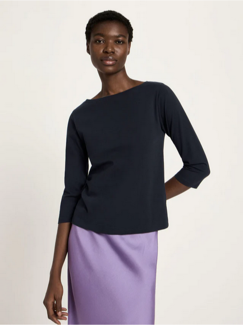 Lanius toppur U-Boot shirt mit 3/4 Arm Onyx