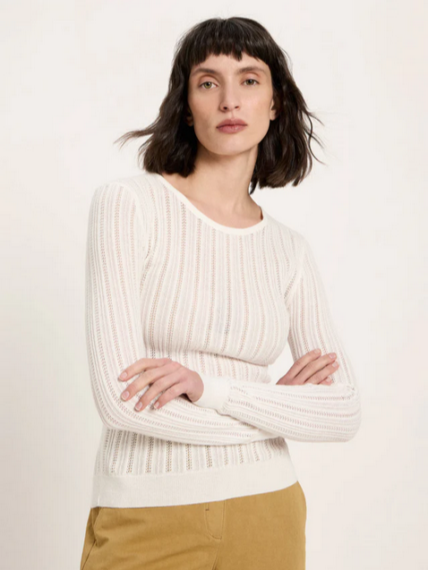 Lanius toppur Pointelle pullover Off white