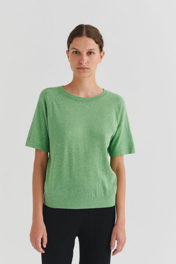 FUB toppur Pointelle Tee Apple Melange