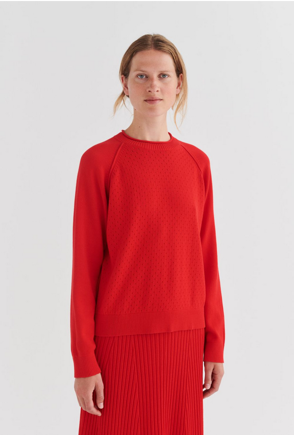 FUB peysa Pointelle Sweater Red