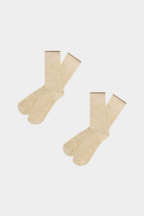 FUB sokkar Melange Socks Camel melange/ecru