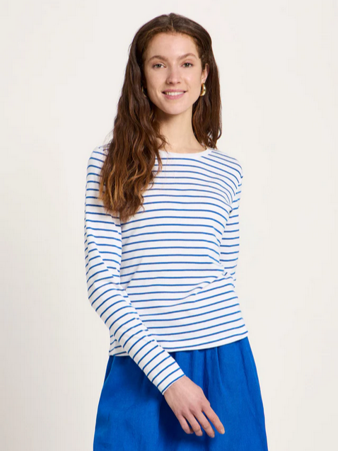 Lanius toppur Langarmshirt White/lapis