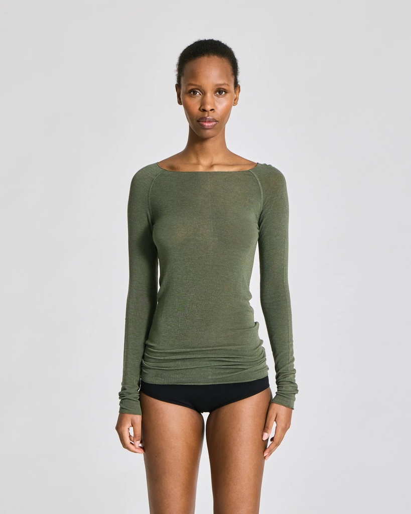 GAI+LISVA Toppur Amalie LS Wool Top Olive night