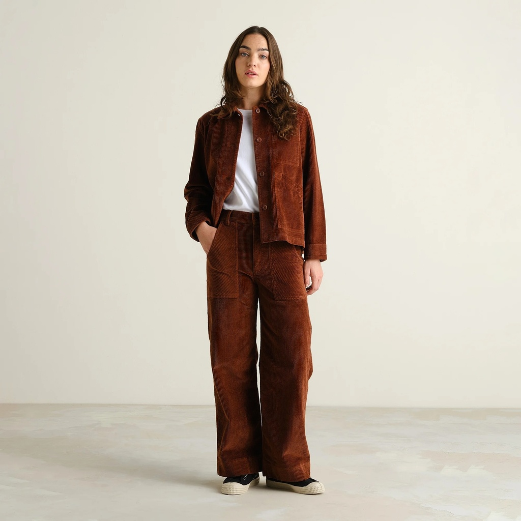 Dedicated Buxur Workwear Pants Vara Corduroy Brown Cappuccino