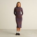 Dedicated kjóll Rib dress Lofta Leopard Light Brown Rawhide