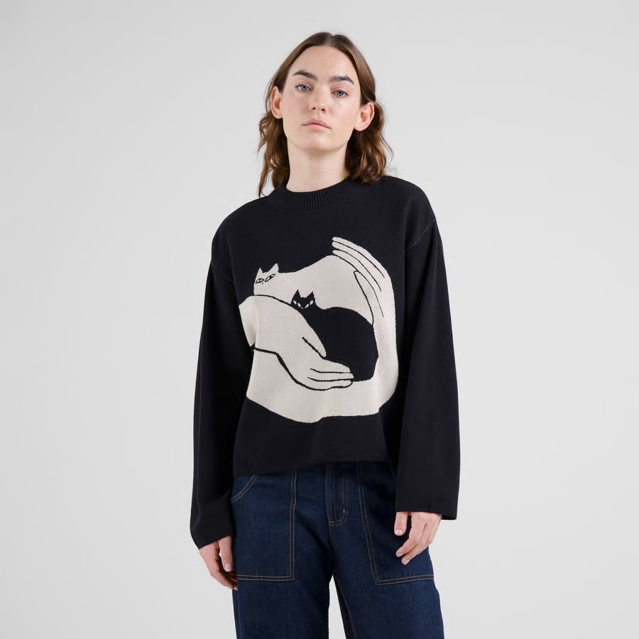 Dedicated Peysa Sweater Limhamn Kittens Black
