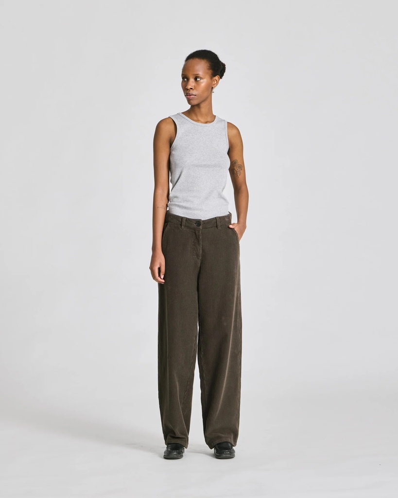 GAI+LISVA Buxur Natalie Cotton Corduroy pants Black olive