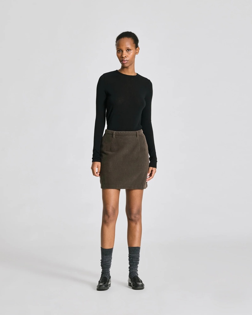 GAI+LISVA Pils Natacha Cotton Corduroy skirt Black olive