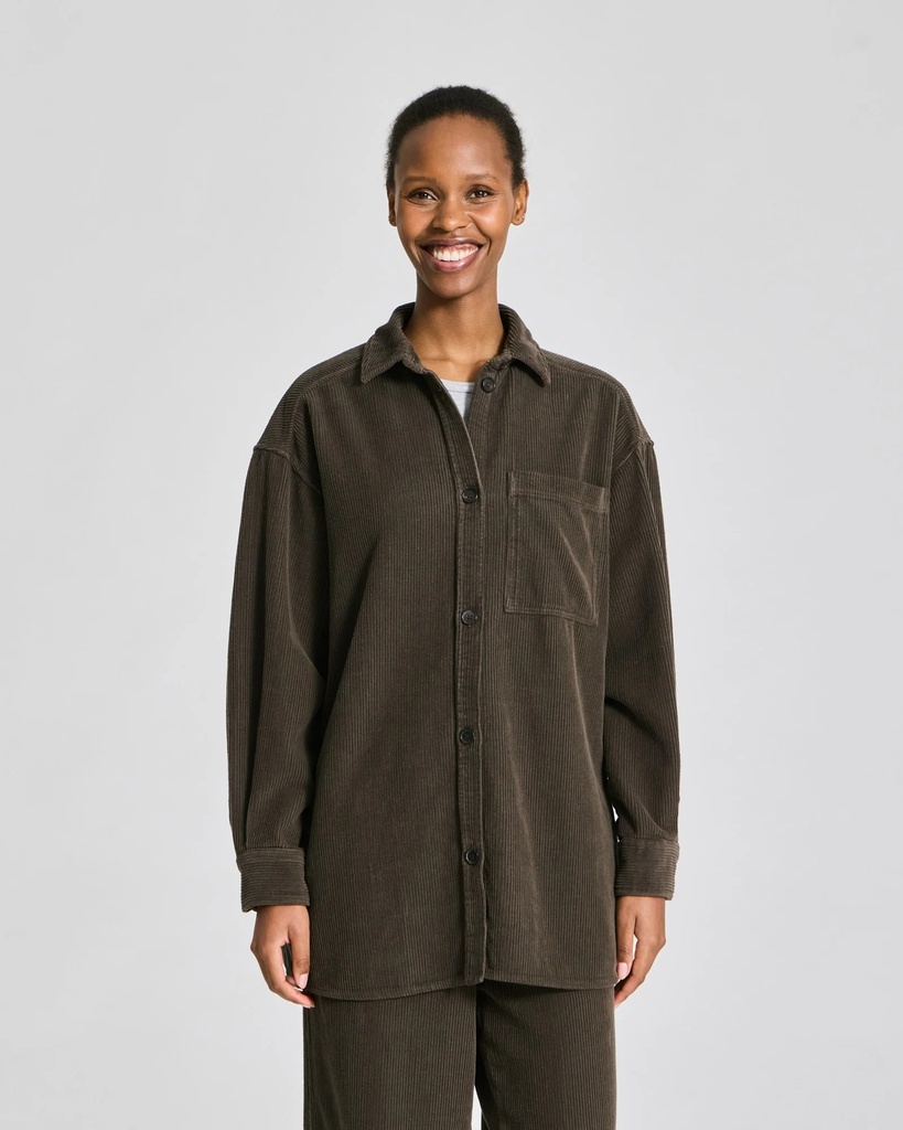 GAI+LISVA Skyrta Else L/S Cotton Corduroy Black Olive