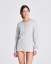 GAI+LISVA Bolur Ida LS Cotton Henley Light grey melange