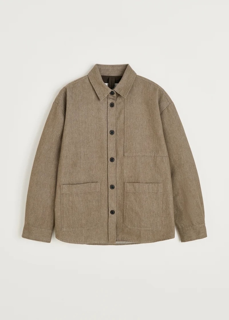 AIAYU Skyrta Dusty Shirt Smokey brown melange